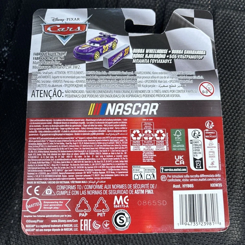 ✨New✨ 2024 Disney Pixar Cars Nascar Bubba Wheelhouse # 23